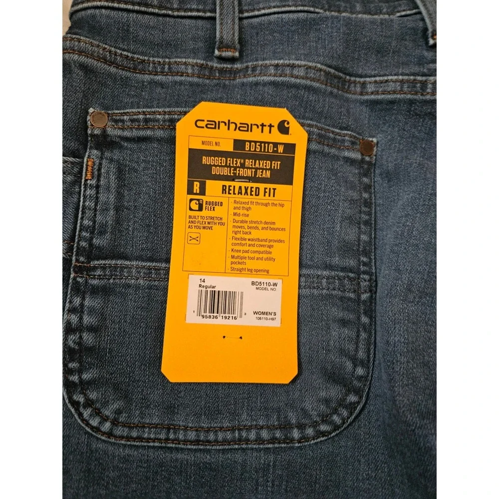 NWT Carhartt Rugged Flex Relaxed Fit Double-Front Work Jeans Size 14 Regular